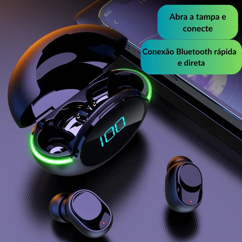 Fone de Ouvido Bluetooth 5.1 Gamer Y80 Ótimo Desempenho Design Ergonômico Na Cor Preta - ENVIO IMEDIATO PARA TODO BRASIL